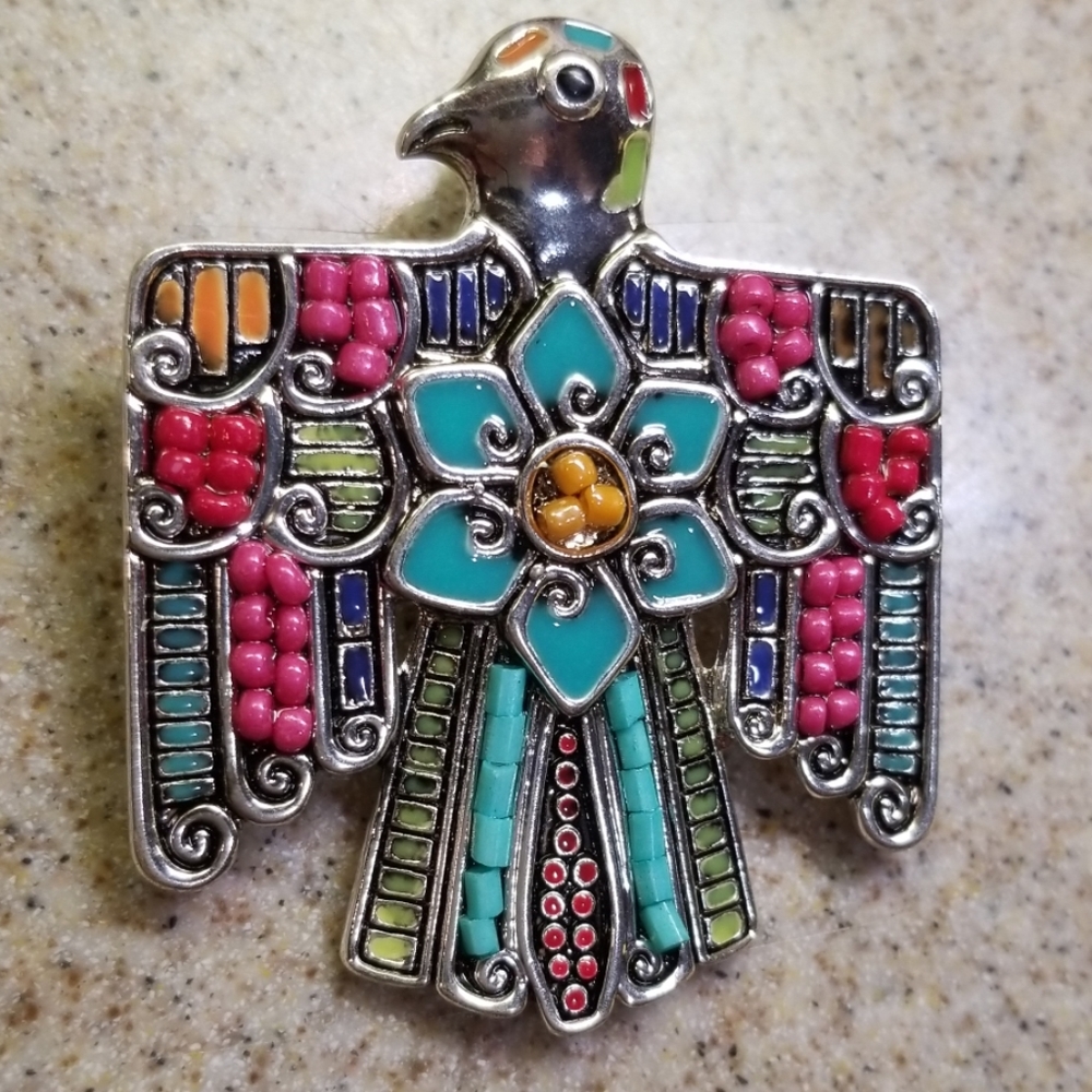 Phoenix Bird Pendant turquoise look. - Picture 1 of 8